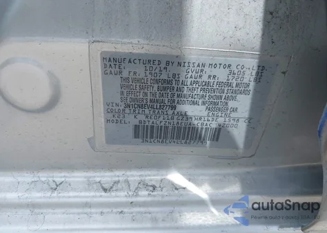 2020 Nissan Versa Sv Xtronic Cvt z USA, uszkodzony, nr VIN 3N1CN8EV4LL827799